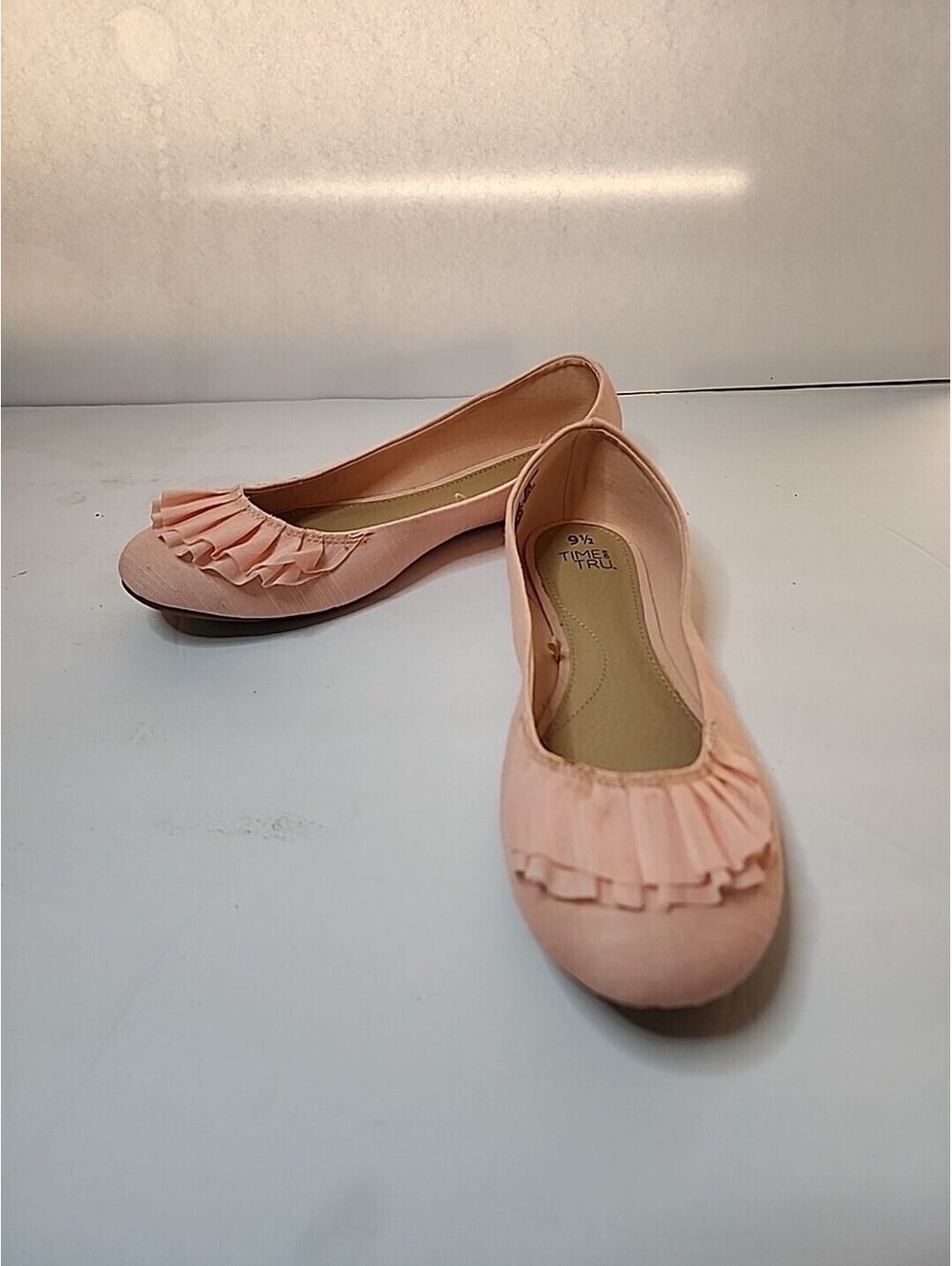 Time & Tru Pale Pink Ballerina Flat Slippers, Size 9.5